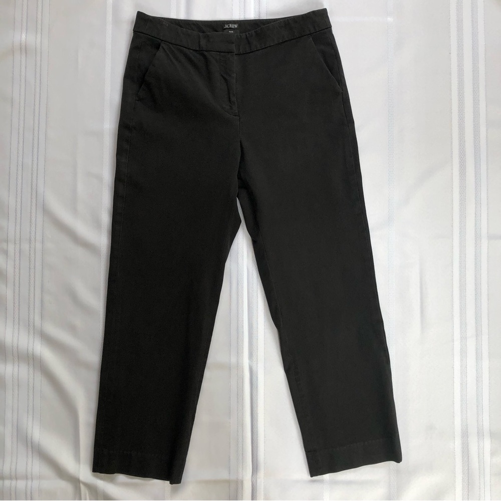 J. Crew Kate Pant - Black Straight Leg Four Season Stretch Size 8 - Picture 1 of 8